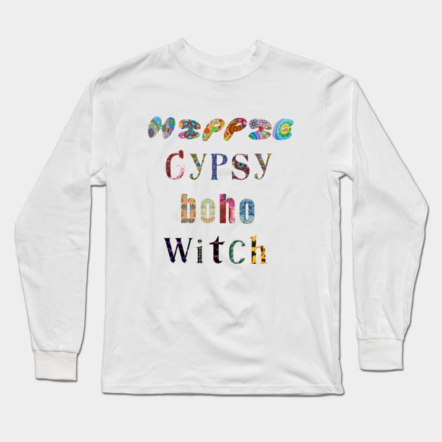 Hippie Gypsy Boho Witch - Official Artwork by Free Spirits & Hippies Long Sleeve T-Shirt by Free Spirits & Hippies